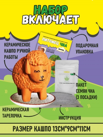 Питомец ЧИА овечка набор для выращивания микрозелени для детей