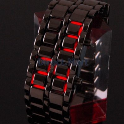 Часы наручные светодиодные Iron Samurai black "Железный самурай" красные