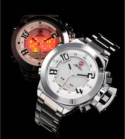 Часы наручные спортивные светодиодные и кварцевые Shark SH028